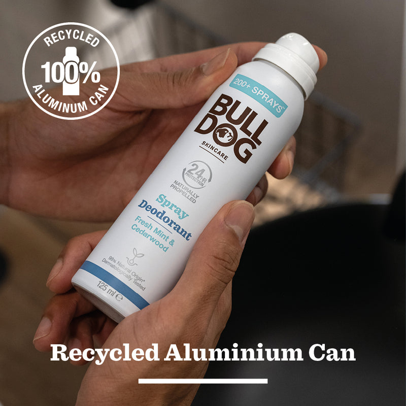 Bulldog Verse munt en cederhout spray deodorant